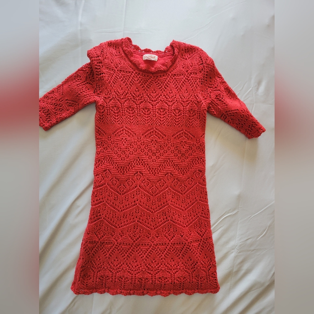 Red Crochet Dress - Girls Size 6